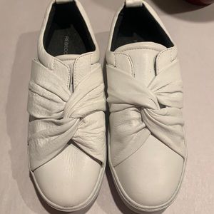 Rebecca Minkoff White Knotted Slip-On Sneakers